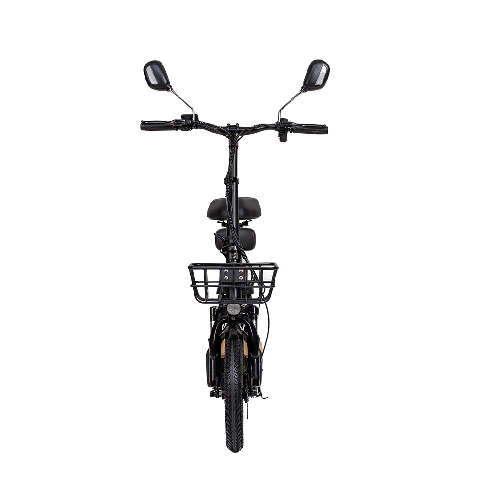 KuKirin C1 PRO Electric Scooter: Frontal View, Dual Mirrors and Basket – A Safe and Practical Choice for Urban Commutes and Errands