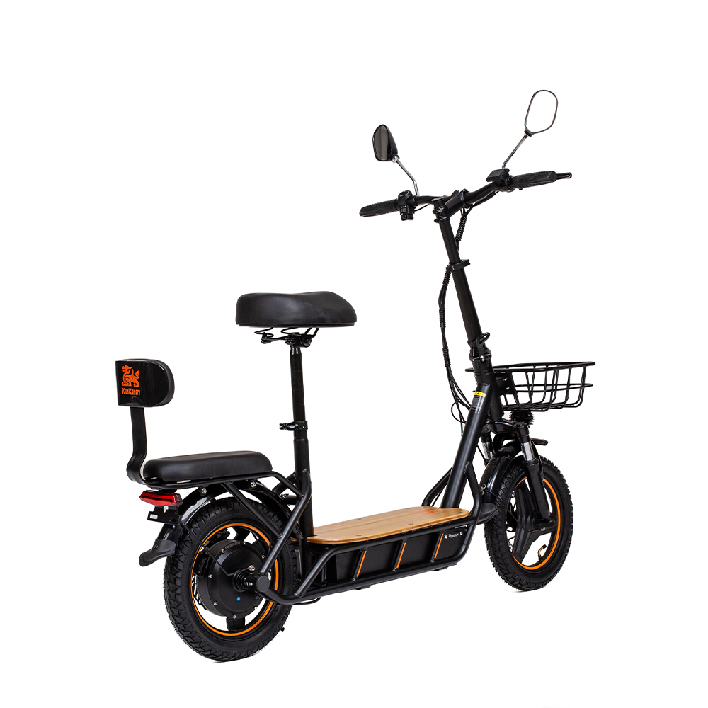 KuKirin C1 PRO Electric Scooter: Side View, Dual-Seat and Basket Design – A Practical Choice for Family Commutes and Daily Errands
