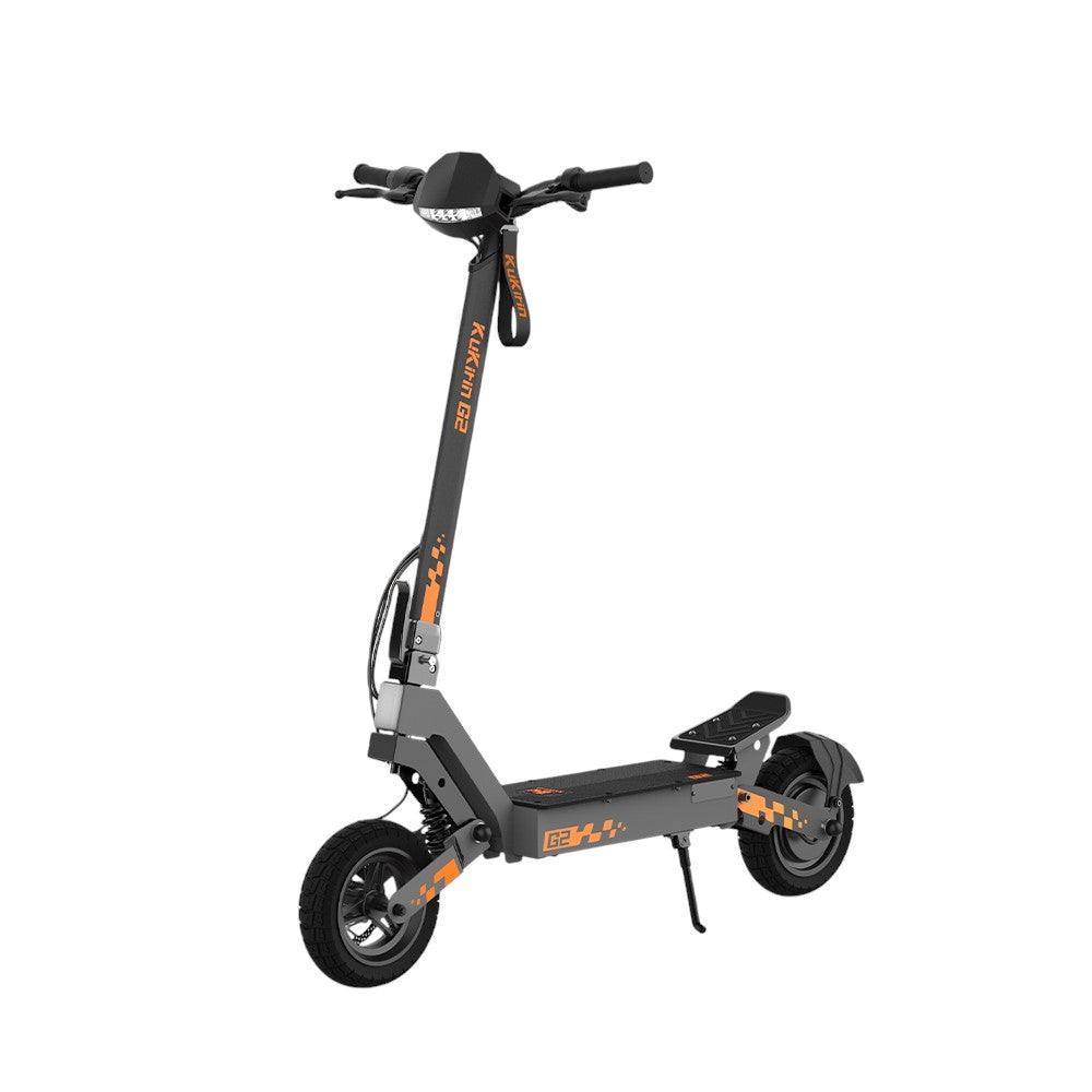 Kukirin G2 electric scooter for adults with big tires and dual suspension, ideal for rough terrain adventures, featuring a comfortable powerful commuting experience