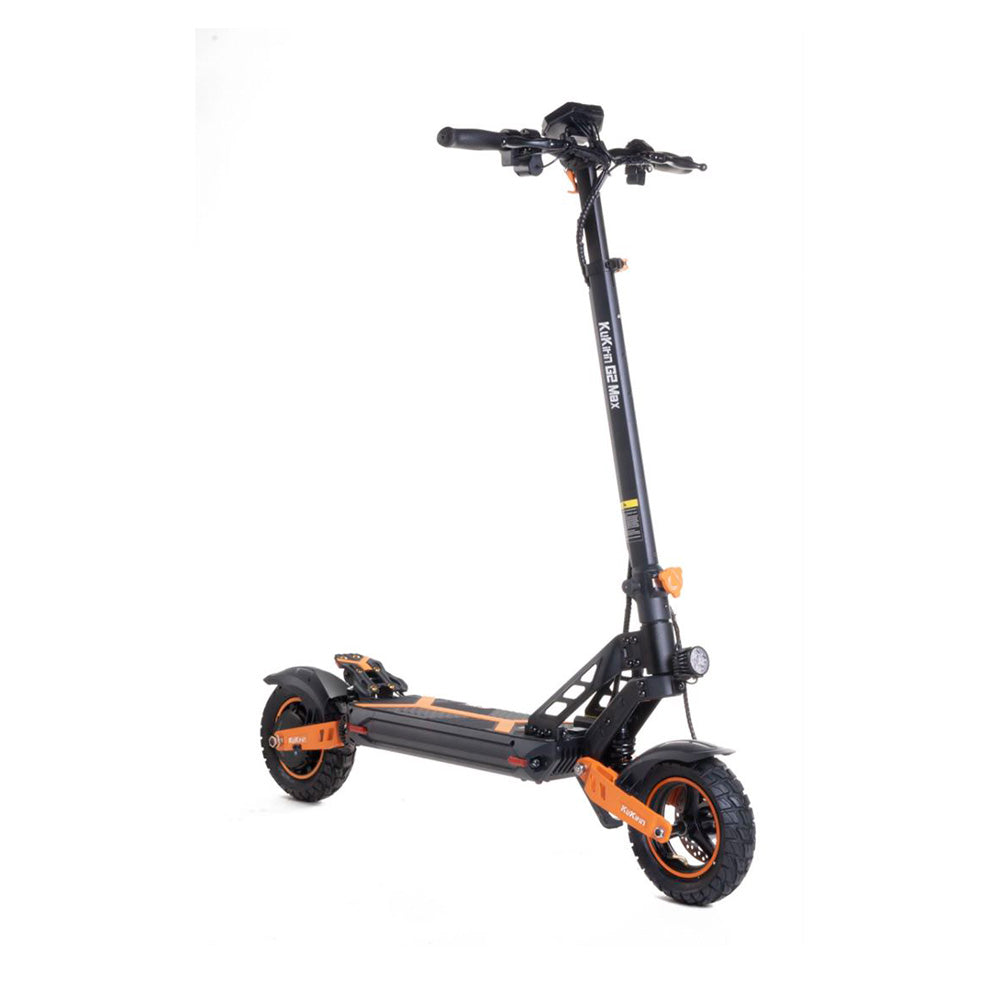 Official image of the KuKirin G2 Max electric scooter. It features 9-inch off-road tires, a powerful motor, and a foldable design for capable adult commuting and rugged terrain performance.