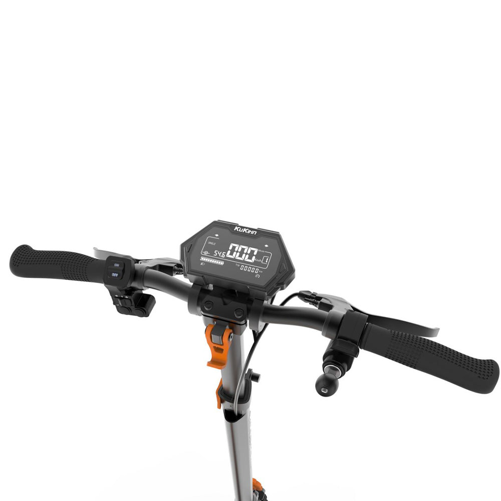 KuKirin G2 Max electric scooter handlebar control panel with clear display screen and ergonomic controls for real-time data viewing and intuitive operation.