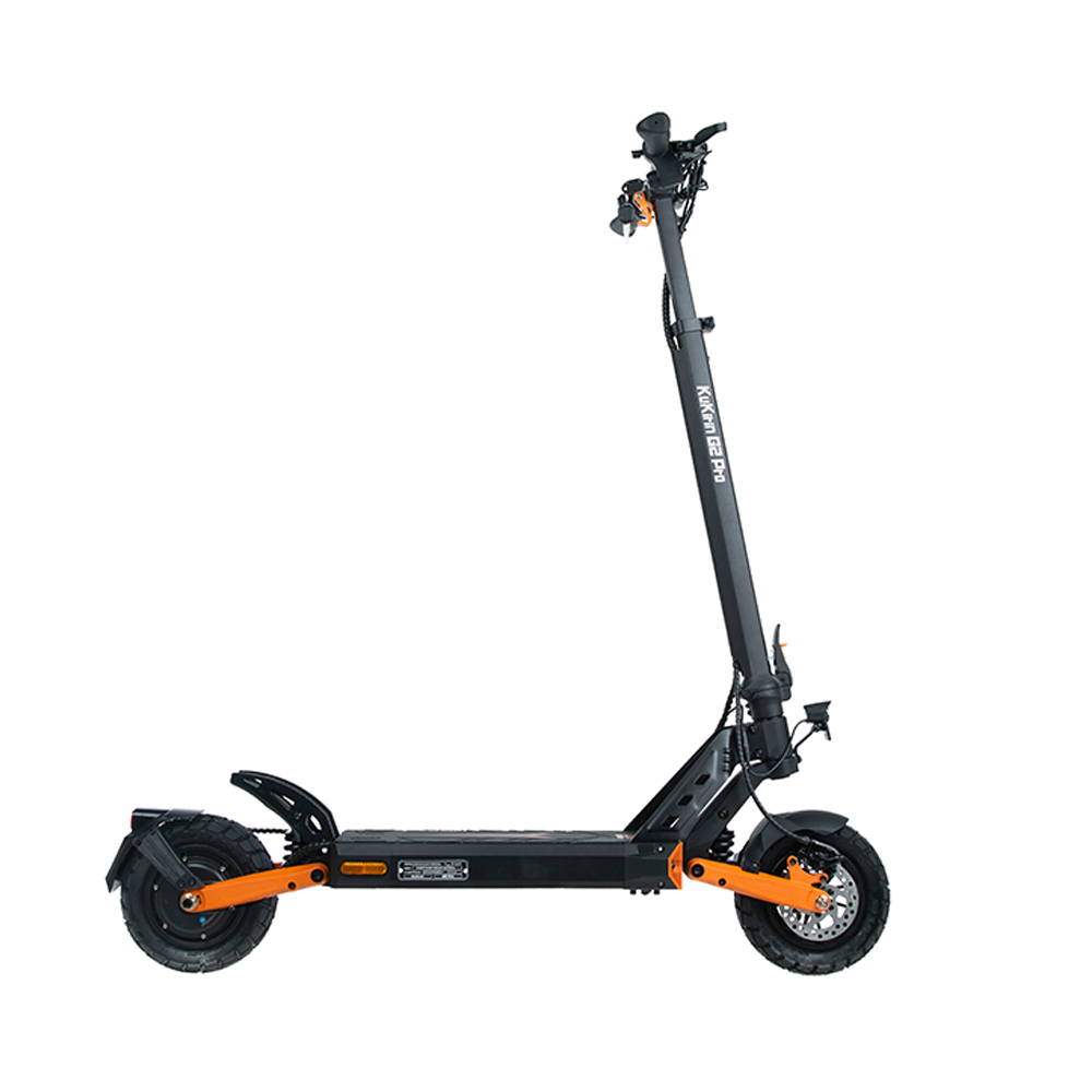 The KuKirin G2 Pro electric scooter, a 500W power DGT-certified commuter scooter with long range and 10-inch pneumatic tires