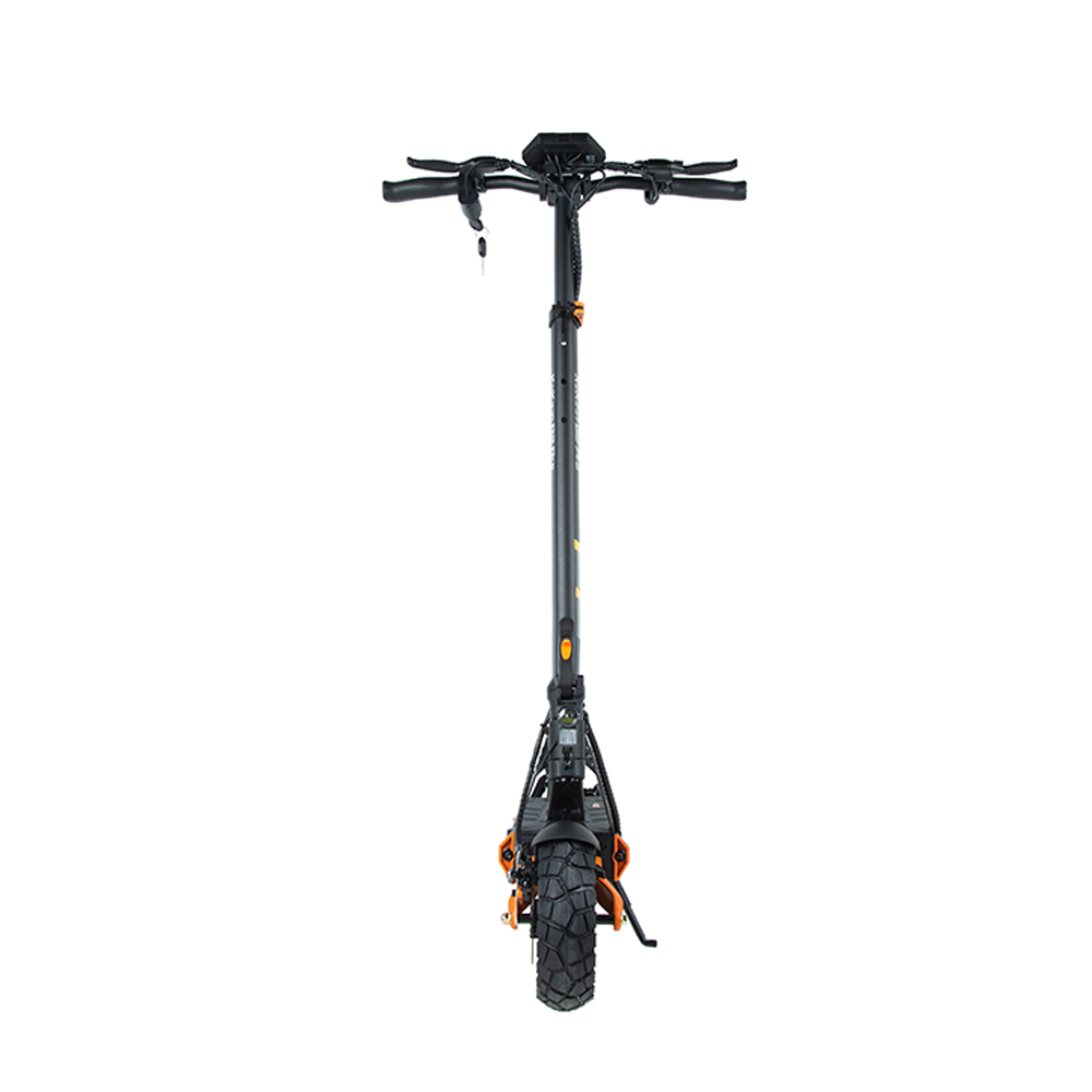 DGT-certified KuKirin G2 Pro (VMP) electric scooter isolated on white background. Long-range, street-legal model with orange accents, ideal for European commuters.