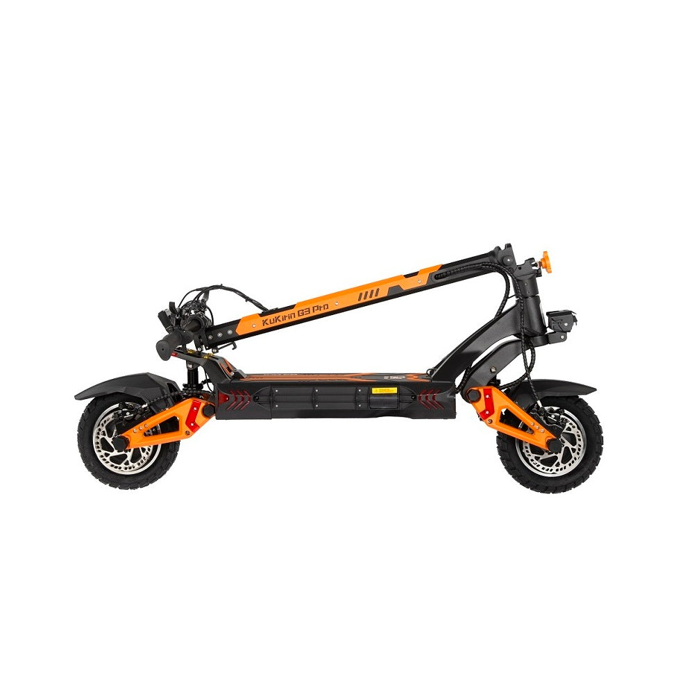 KuKirin G3 Pro Electric Scooter: Folded View with Compact Design – Engineered for Easy Storage and Portable Convenience in Urban Mobility