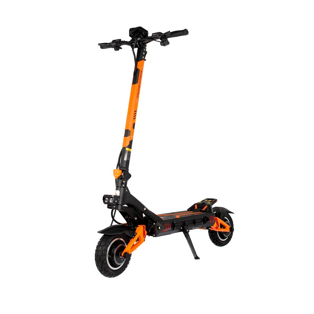 KuKirin G3 Pro Electric Scooter: Side Angle View with Distinctive Orange Accents and Robust Frame – Built for High-Performance Urban and Off-Road Mobility